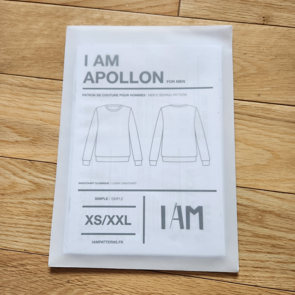 I AM Apollon (For Men) Sweatshirt Sewing Pattern - NWT